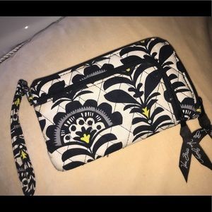 Vera Bradley black, yellow & white wristlet